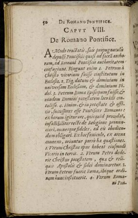 Caput VIII. De Romano Pontifice.