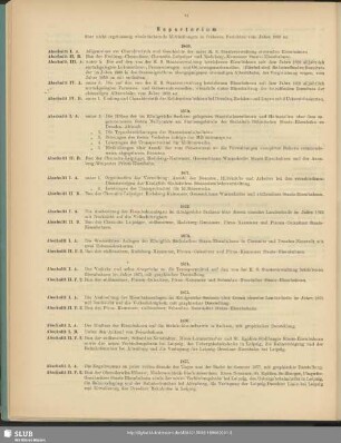 Repertorium über nicht regelmässig wiederkehrende Mittheilungen in früheren Berichten vom Jahre 1869 an