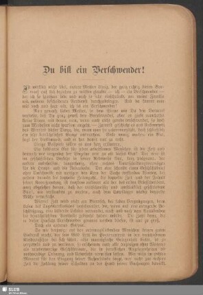 Du bist ein Verschwender!