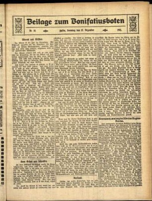 Zweite Ausgabe vom Sonntag, den 17. Dezember 1911.