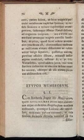 Stupor Membrorum.
