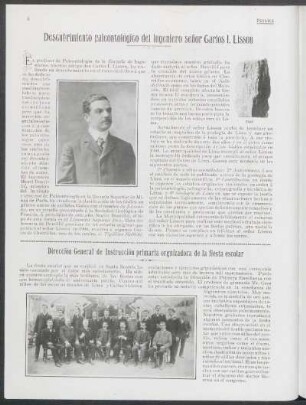 Descubrimiento paleontológico del ingeniero señor Carlos I. Lisson