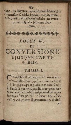 Locus IV. De Conversione Ejusque Partibus.