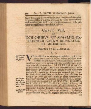 Capvt VIII. De doloribvs et spasmis externarvm partivm rhevmaticis et arthriticis