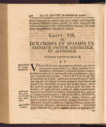 Capvt VIII. De doloribvs et spasmis externarvm partivm rhevmaticis et arthriticis