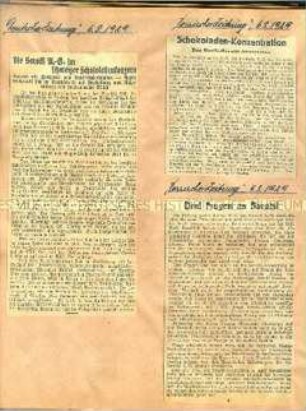 Dokumentation zur Firmengeschichte von 1929 bis 1941 mit aufgeklebten Pressefotos und -artikeln - Sachkonvolut