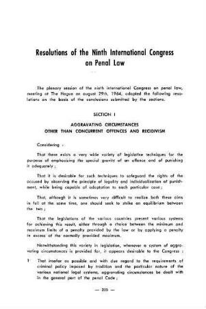 205-212, Resolutions of the Ninth International Congress on Penal Law