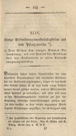 XLIV. Einige Befruchtungsmerkwürdigkeiten aus dem Pflanzenreiche