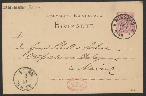 Brief an B. Schott's Söhne : 13.01.1883