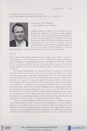 Antrittsrede vom 21. April 2007