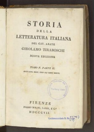 Storia della letteratura italiana. 5, 2, Dall'anno MCCC, fino all'anno MCCCC