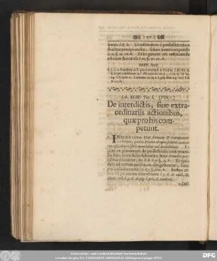 Tit. I. (VIII. 1.) De interdictis, sive extraordinariis actionibus, quae pro his competunt.