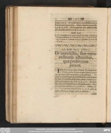 Tit. I. (VIII. 1.) De interdictis, sive extraordinariis actionibus, quae pro his competunt.