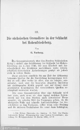 III. Die sächsischen Grenadiere in der Schlacht bei Hohenfriedeberg