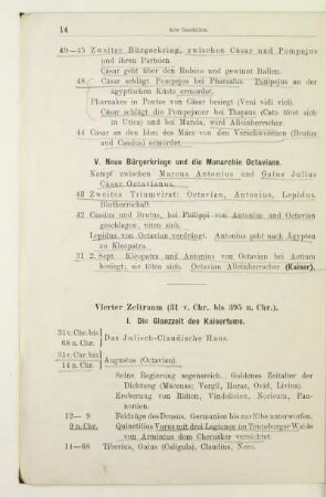 Vierter Zeitraum (31 v. Chr. bis 395 n. Chr.)
