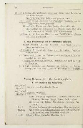 Vierter Zeitraum (31 v. Chr. bis 395 n. Chr.)