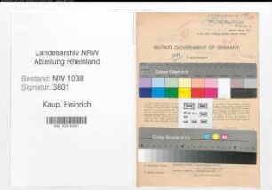 Entnazifizierung Heinrich Kaup , geb. 26.10.1897 (Beamter)