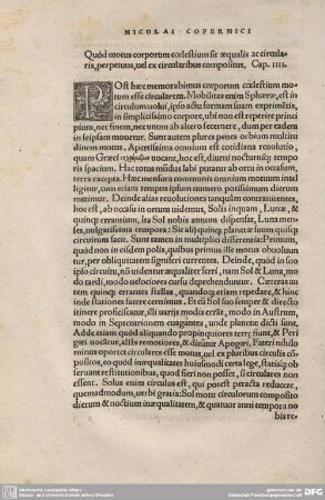 4. Quod motus corporum coelestium sit aequalis ac circularis, perpetuus, vel ex circularibus compositus.