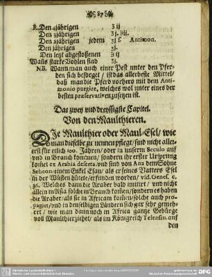 Das zwey und dreyssigste Capitel. Von den Maulthieren