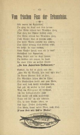 Vom frischen Fass der Erkenntniss