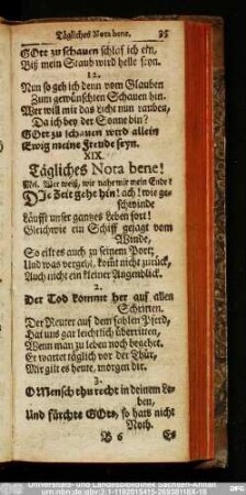 XIX. Tägliches Nota bene!