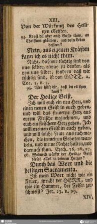 XIII. Von der Würkung des Heiligen Geistes
