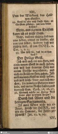 XIII. Von der Würkung des Heiligen Geistes