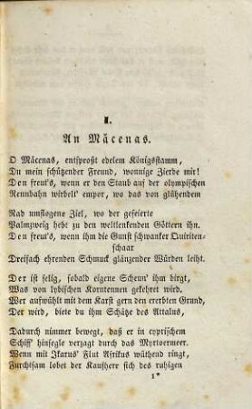 Des Quintus Horatius Flaccus sämmtliche lyrische Dichtungen
