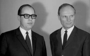 Freiburg: Rathaus; Justizminister Dr. Schieler; Oberbürgermeister Dr. Keidel