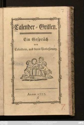 Calender-Grillen : Ein Gespräch von Calendern, und deren Verbesserung