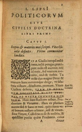 Ivsti Lipsi[i] Politicorvm Sive Civilis Doctrinae Libri Sex : Qui ad Principatum maxime spectant