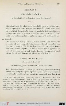 Anhang II, Altpersische Inschriften
