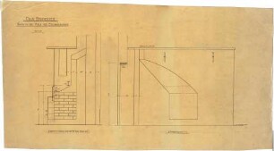 Billing, Hermann; Karlsruhe, Eisenlohrstr. 31; Haus Baumeister - Diele, Kamin EG (Schnitt; Längsschnitt)