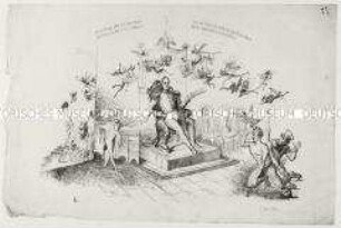 Als der König winkt mit dem Finger... - Karikatur auf die Aufhebung der Zensur; undatiert (1843)