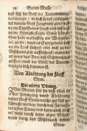 Von Abtödtung der fünff Sinn. Die vierte Ubung.
