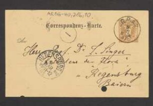 Brief von Gottlieb Haberlandt an Jakob Singer