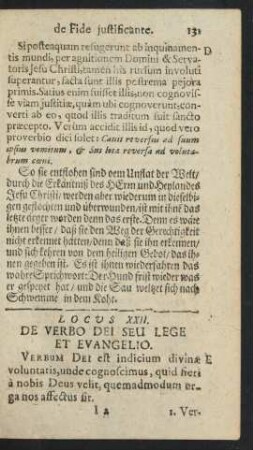 Locus XXII. [XVII.] De Verbo Dei Seu Lege Et Evangelio.
