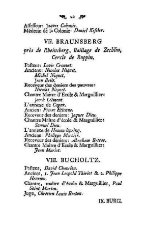 VIII. Bucholtz