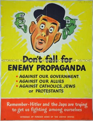 Amerikanisches Plakat gegen feindliche Propaganda