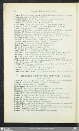 V. Braunschweigischer Bezirksverein.