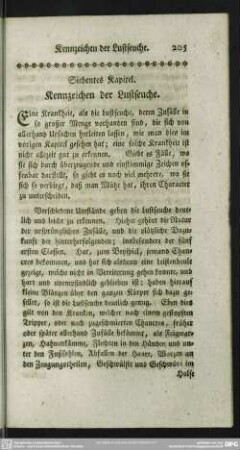 Siebentes Kapitel. Kennzeichen der Lustseuche