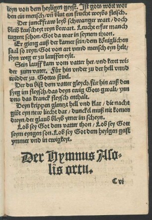 Der Hymnus A solis ortu.