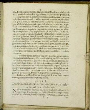 Caput I. De Nominali ac reali definitione, nec non ratione formali hujus affectus agit.