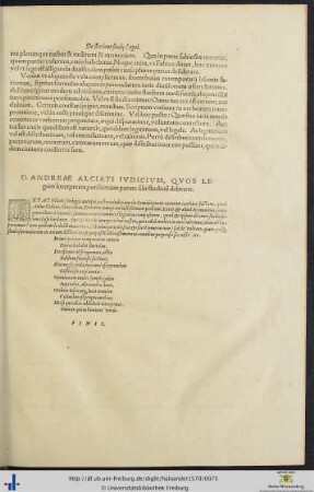 Domini Andreae Alciati, Quos Legum Interpres potisimum parare sibi studiosi debeant