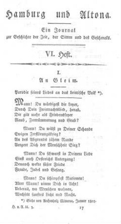 I. An Gleim.