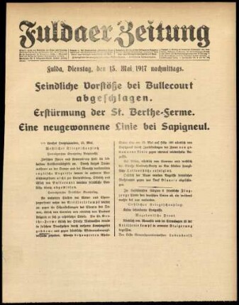 Ausgabe vom Dienstag, den 15. Mai 1917.