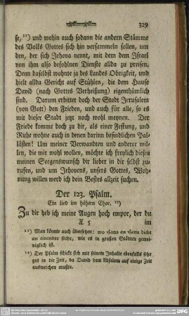 Der 123. Psalm. Ein Lied im höhern Chor