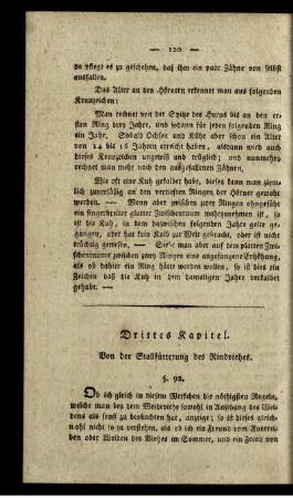 Drittes Kapitel. Von der Stallfütterung des Rindviehes.