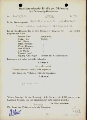 Reusch, Karl