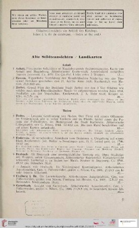 Alte Städteansichten / Landkarten (Nr. 1 - 1496)